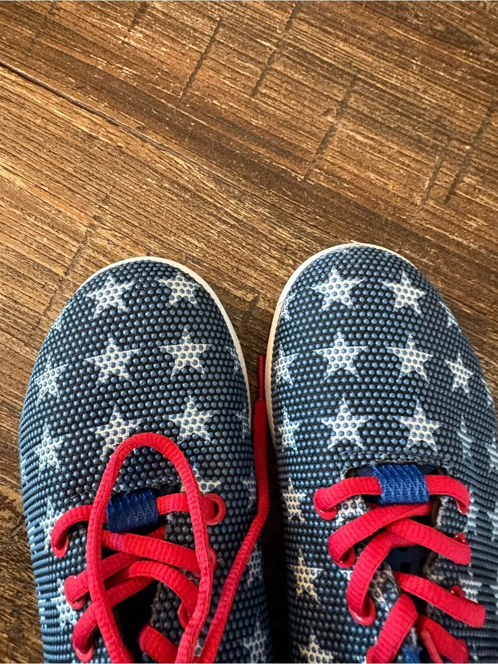 NOBULL Flag Trainer Women 7.5 Blue White Star Patriotic Athletic Shoe
